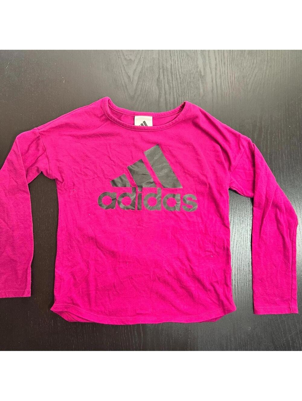 Adidas Pink Long Sleeve Tee with Bold Logo